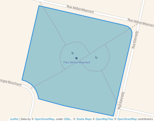 walking in Parc Akilas-Maynard map in Chambly