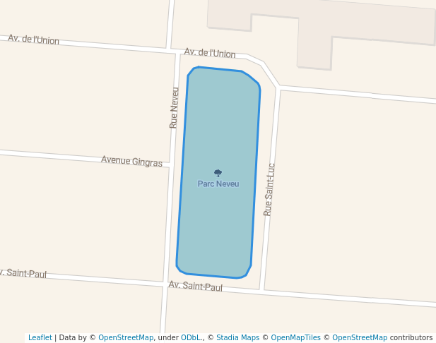 walking in Parc Neveu map in Saint-Césaire