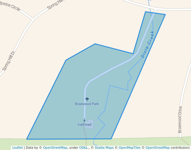 walking in Braewood Park map in Algonquin