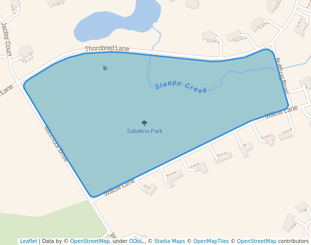 walking in Sabatino Park map in Sleepy Hollow