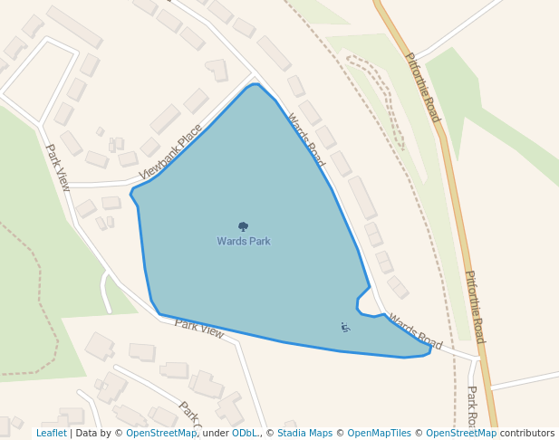 walking in Wards Park map in Brechin