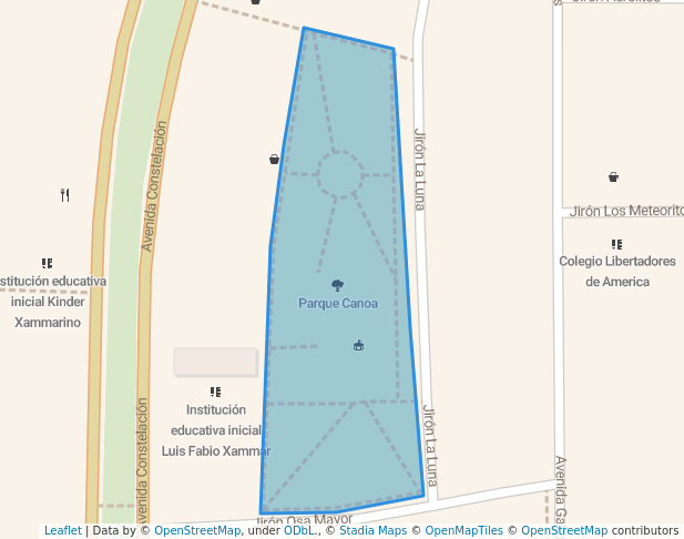 walking in Parque Canoa map in San Juan de Lurigancho