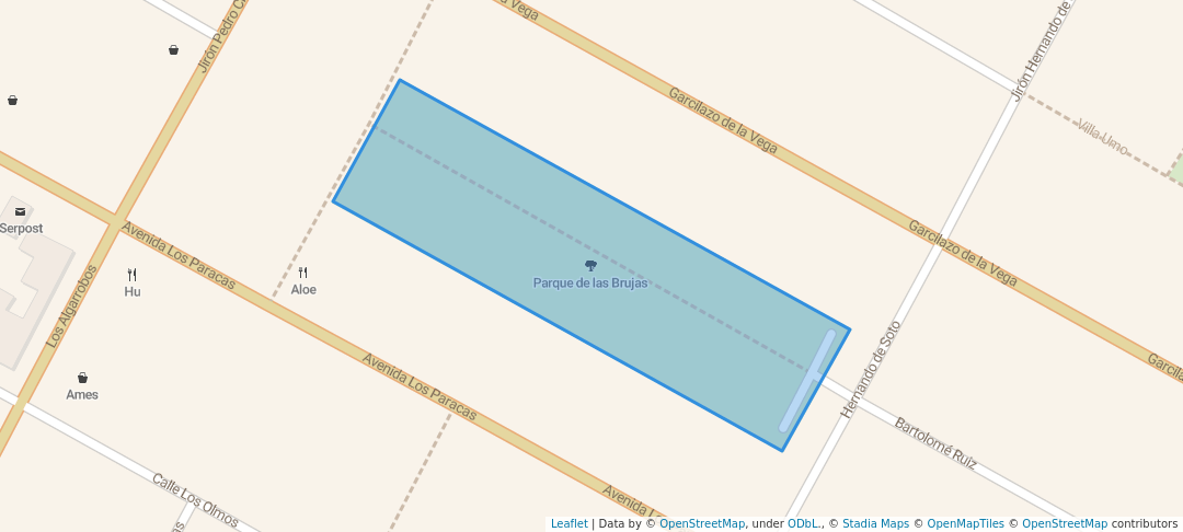 walking in Parque de las Brujas map in Ate