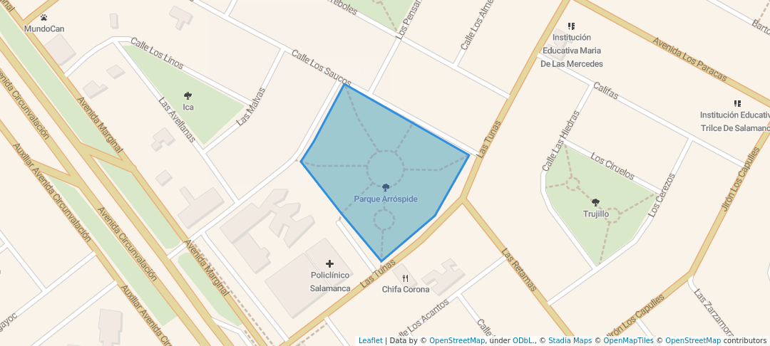 walking in Parque Arróspide map in Ate