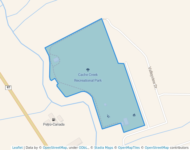 walking in Cache Creek Recreational Park map in Cache Creek