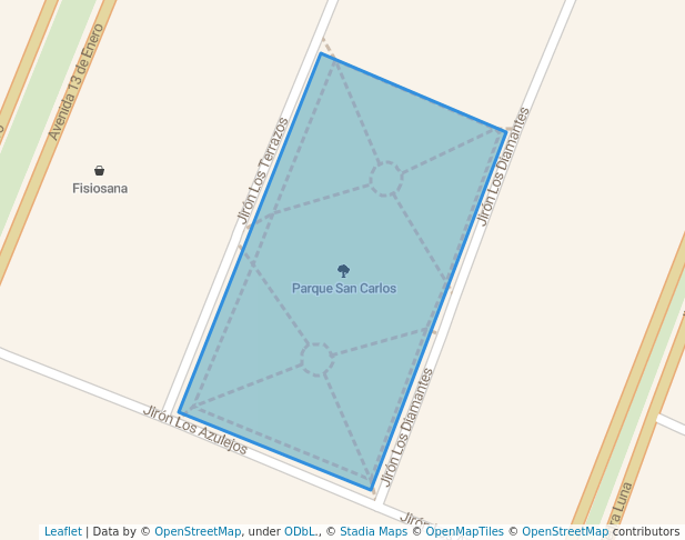 walking in Parque San Carlos map in San Juan de Lurigancho