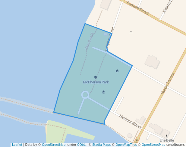 walking in McPherson Park map in Kincardine
