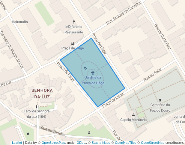 walking in Jardins da Praça de Liège map in Porto