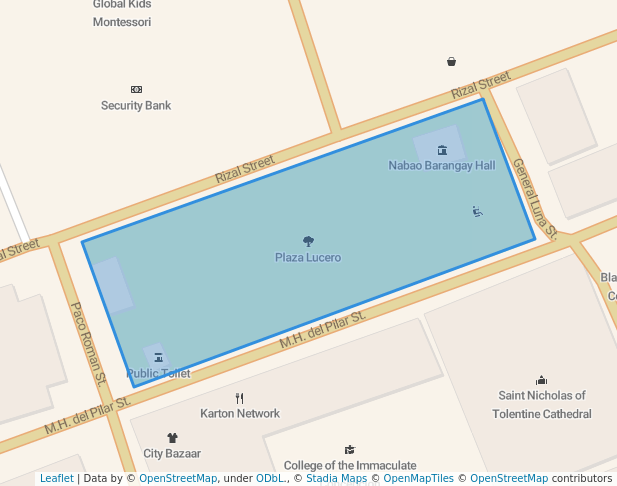 walking in Plaza Lucero map in Cabanatuan City