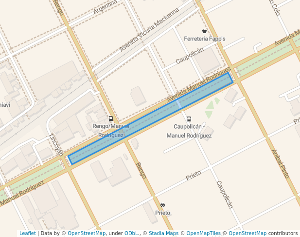 Bandejón central Manuel Rodriguez