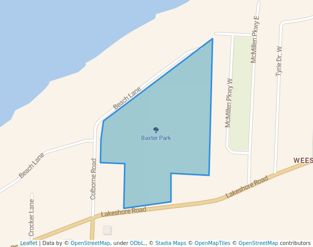 walking in Baxter Park map in Sarnia