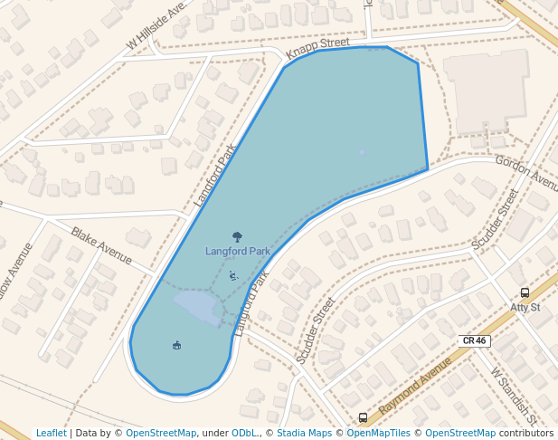 walking in Langford Park map in Saint Paul