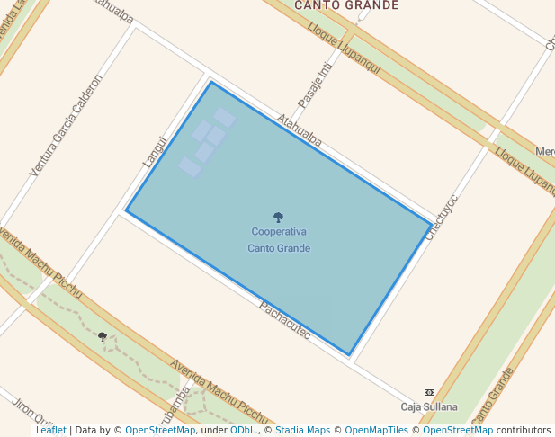 walking in Cooperativa Canto Grande map in San Juan de Lurigancho