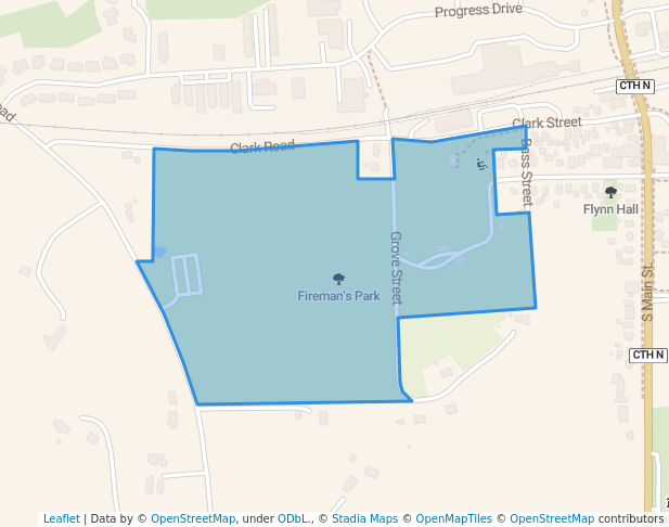 walking in Fireman's Park map in Cottage Grove