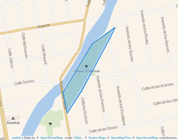 walking in Parque 3 Colonias map in Ensenada