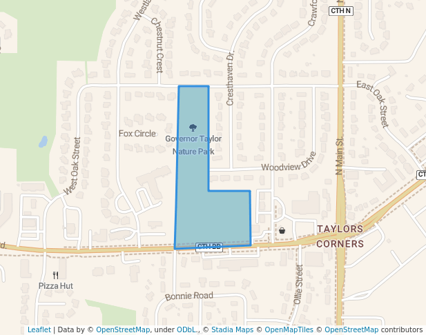 walking in Governor Taylor Nature Park map in Cottage Grove