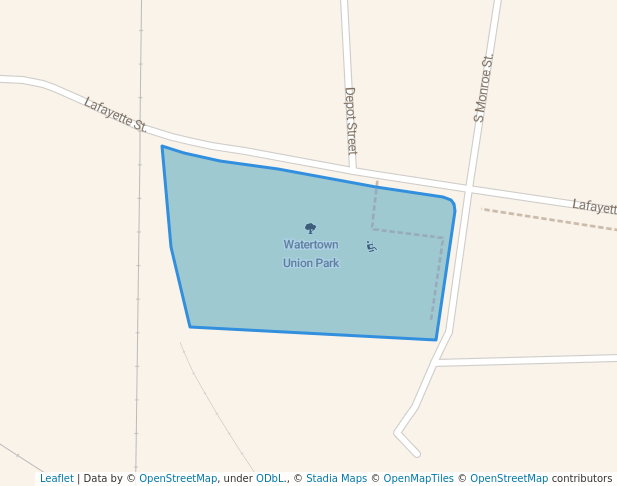 walking in Watertown Union Park map in Watertown