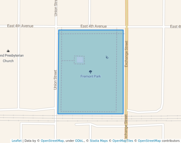 walking in Fremont Park map in Emporia