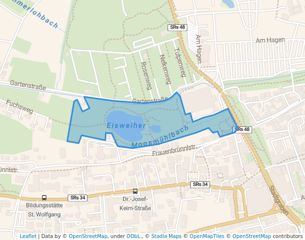 walking in Alfred-Dick-Park map in Straubing