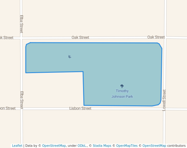walking in Timothy Johnson Park map in Watertown