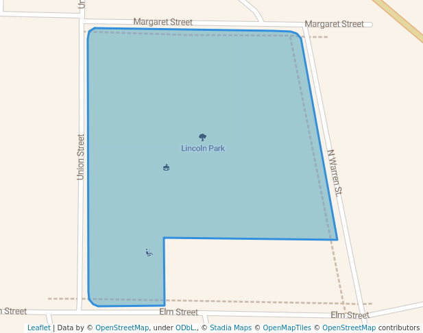 walking in Lincoln Park map in Watertown