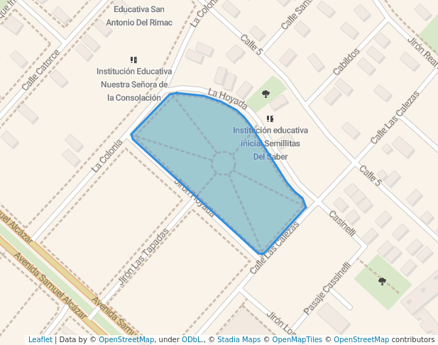 walking in Parque del Avión map in Rímac