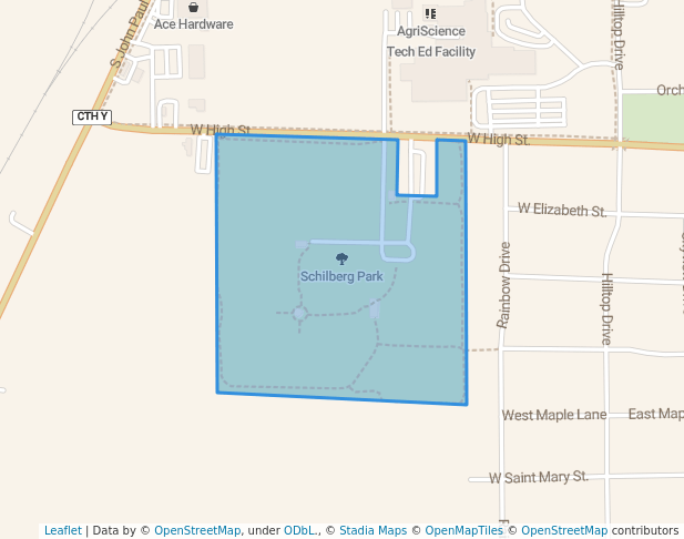 walking in Schilberg Park map in Milton