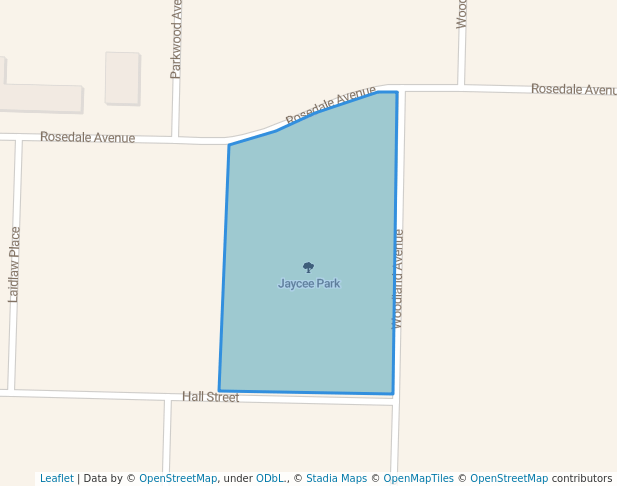 walking in Jaycee Park map in Sarnia