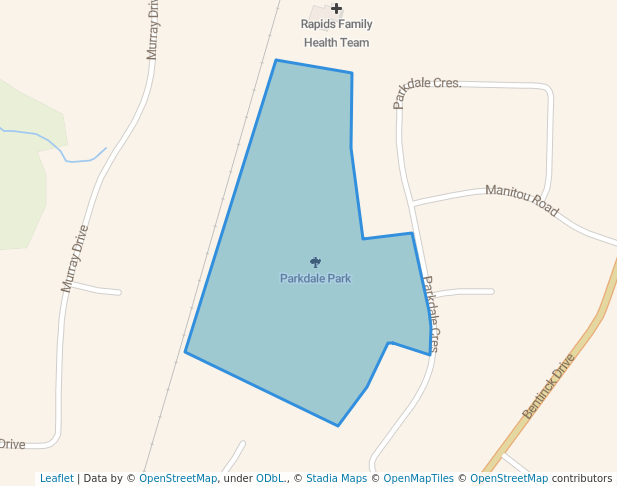 walking in Parkdale Park map in Corunna