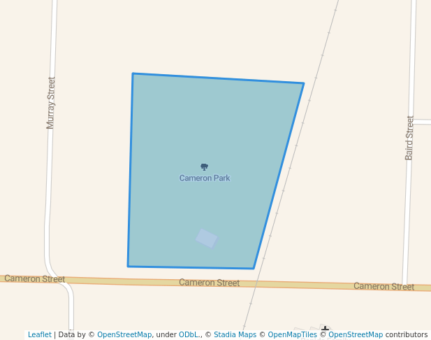 walking in Cameron Park map in Corunna