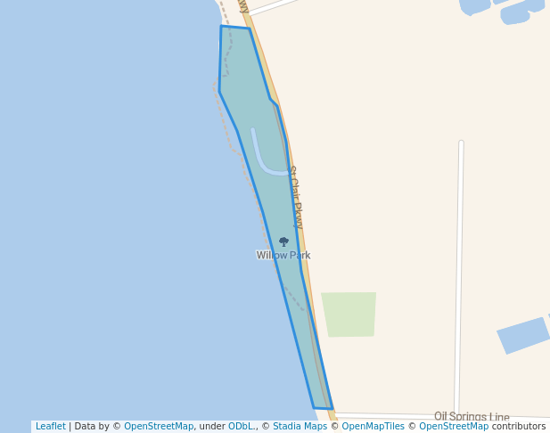 walking in Willow Park map in Courtright