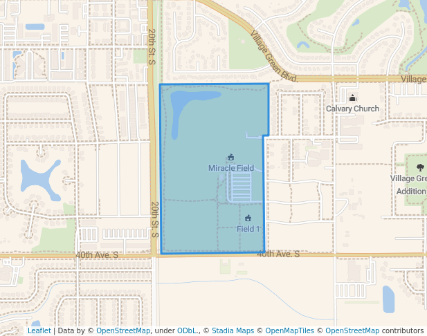 walking in Southside Regional Park map in Moorhead