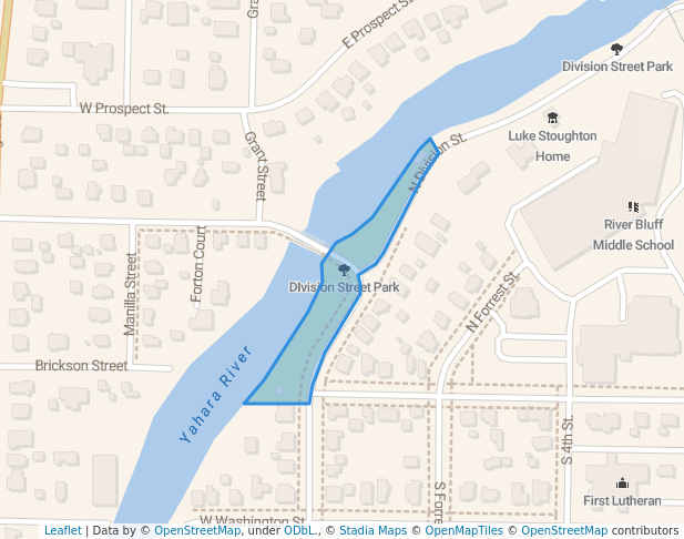 walking in DIvision Street Park map in Stoughton