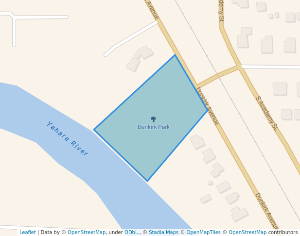 walking in Dunkirk Park map in Stoughton