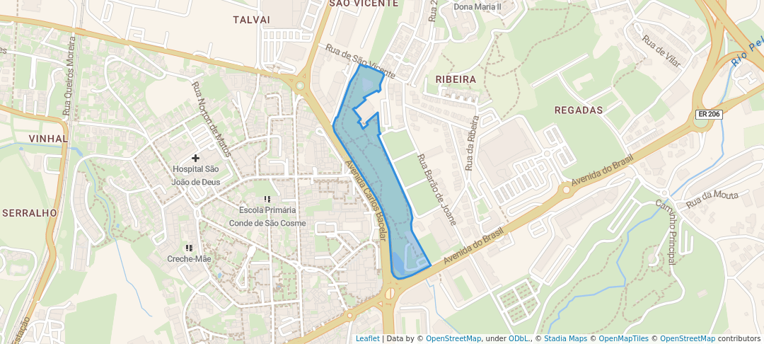 walking in Parque de Sinçães map in Vila Nova de Famalicão