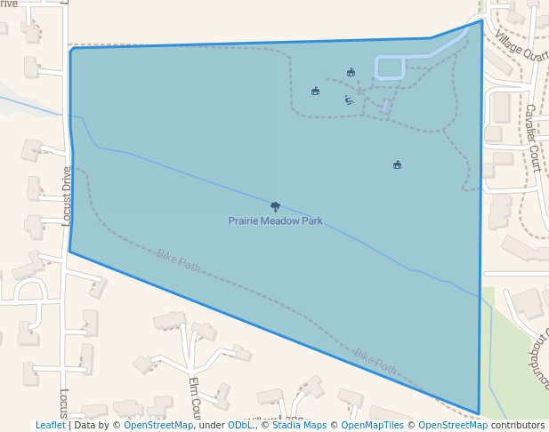 walking in Prairie Meadow Park map in West Dundee