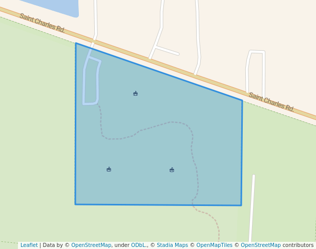 walking in Glasshagel Fields Park map in West Chicago