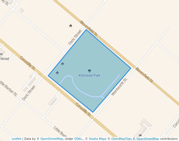 walking in Kitchener Park map in Gunnedah