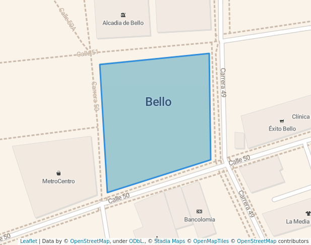 walking in Parque Santader map in Bello