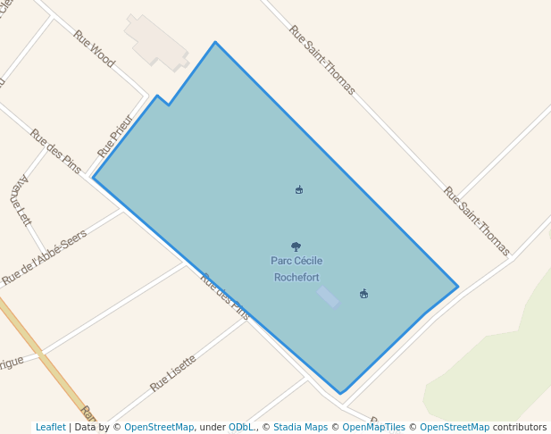 walking in Parc Cécile Rochefort map in Saint-Chrysostome