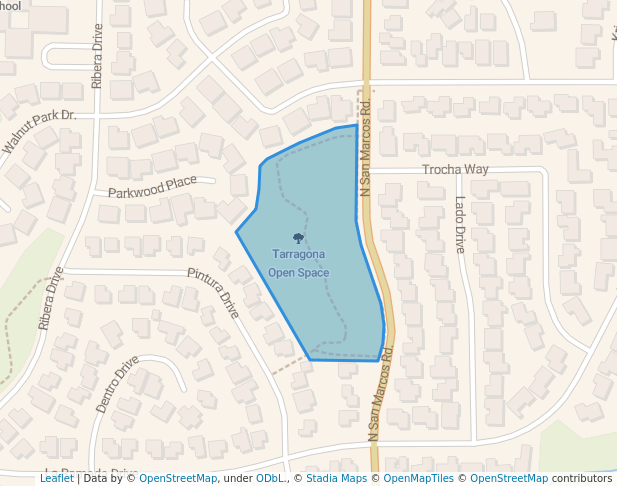 walking in Tarragona Open Space map in Goleta