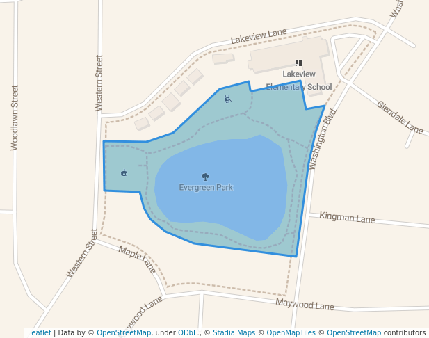 walking in Evergreen Park map in Hoffman Estates