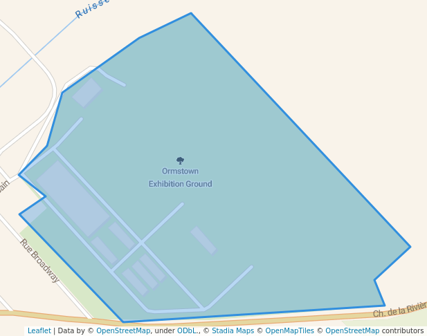 walking in Ormstown Exhibition Ground map in Ormstown