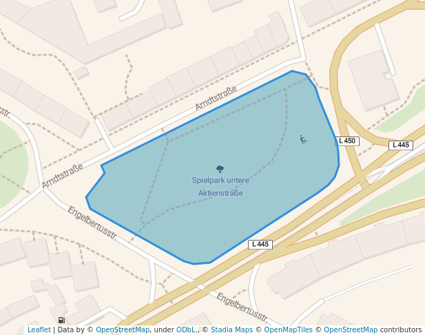 walking in Spielpark untere Aktienstraße map in Mülheim an der Ruhr