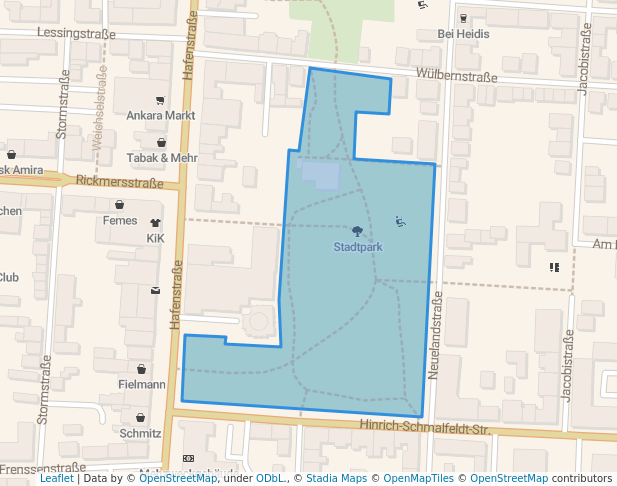 walking in Stadtpark map in Bremerhaven