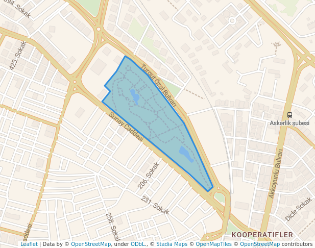 walking in Koşuyolu Parkı map in Diyarbakır