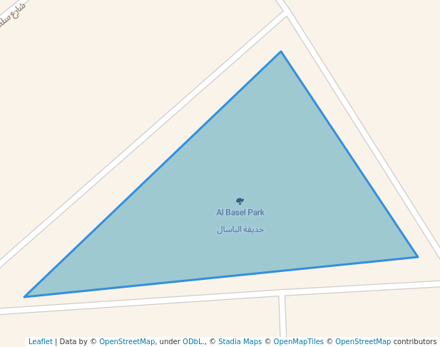 walking in Al Basel Park map in Jdaydet Artooz