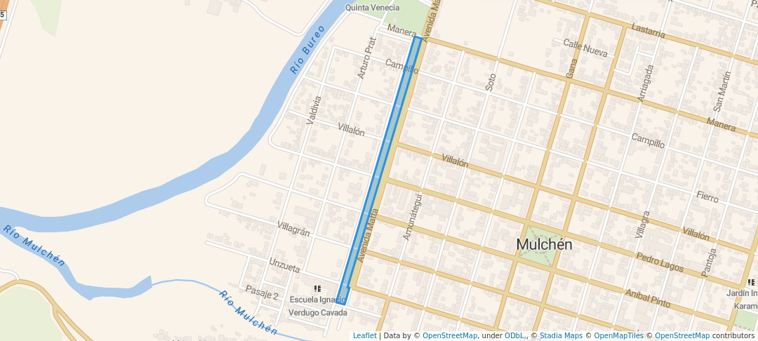 walking in Parque Central Avenida Matta map in Biobio