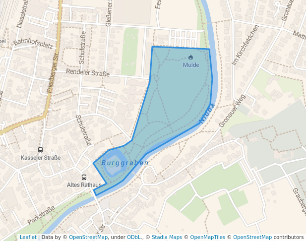 walking in Burgpark map in Bad Vilbel