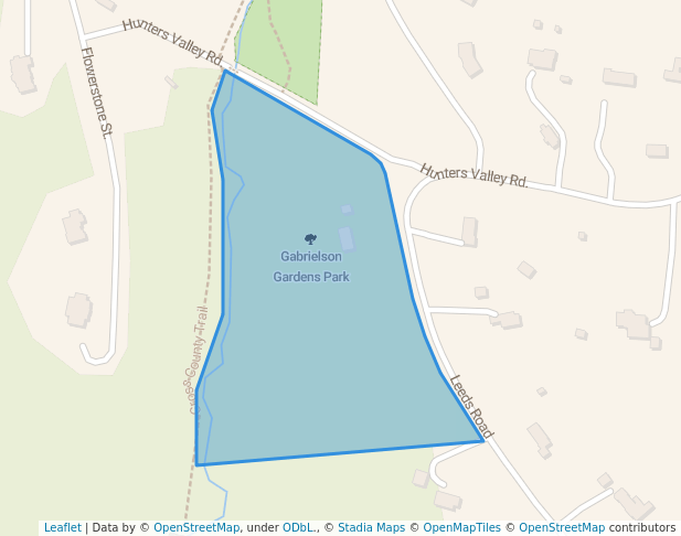 walking in Gabrielson Gardens Park map in Oakton